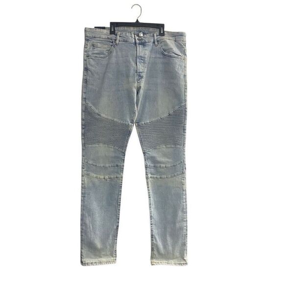 H&M DIVIDED Men’s Biker Style Distressed Faded Light Wash Jeans Sz 38 SEE DESCRI - Picture 1 of 14